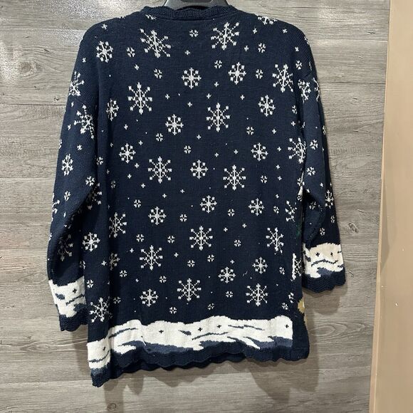 Vintage Festive Nutcracker Ugly Christmas Party Sweater Size Oversized Medium - Picture 9 of 10